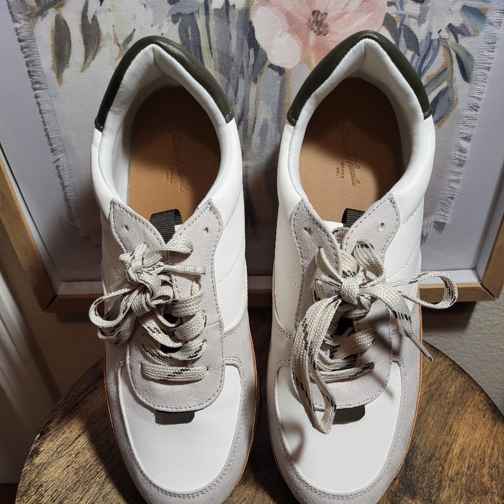 White and Tan Sneakers